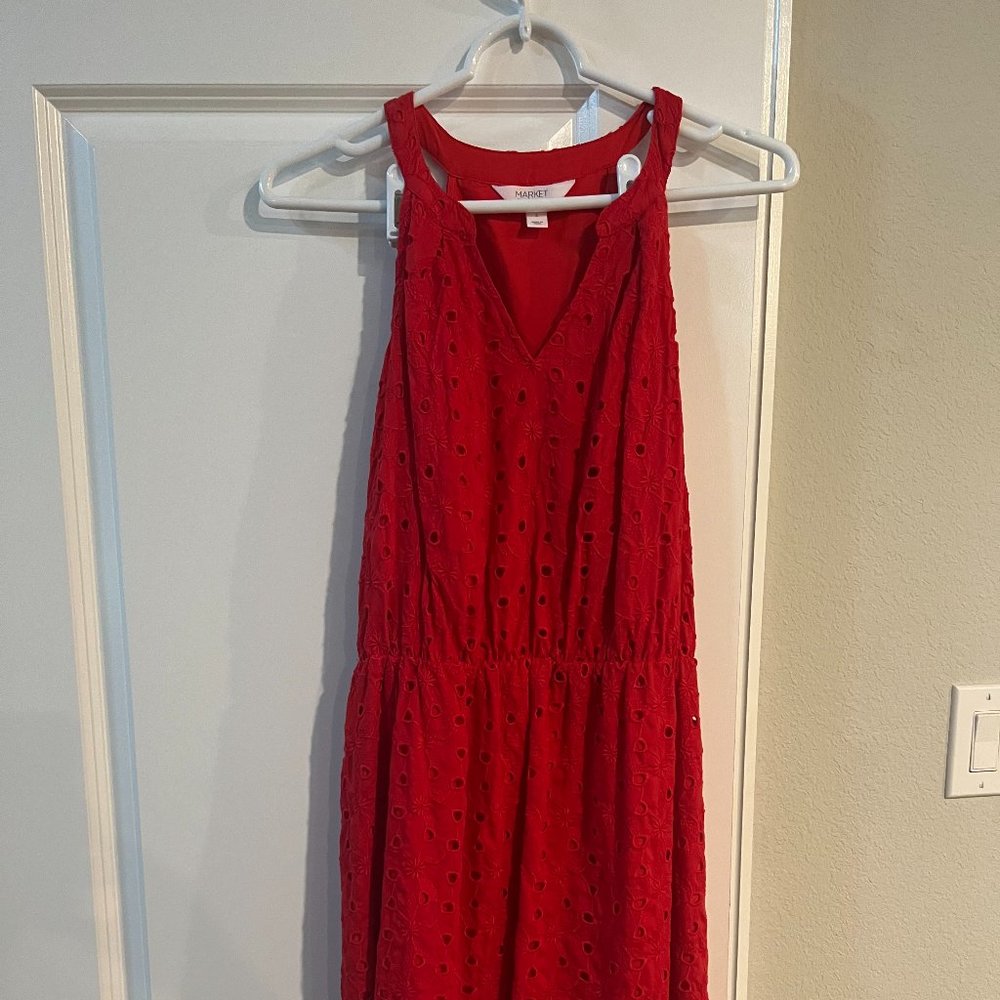 Market and Spruce Red Eyelet Dress